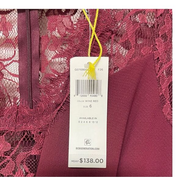 BCBGeneration Lace Insert Skater Dress Size 6 - Picture 10 of 13